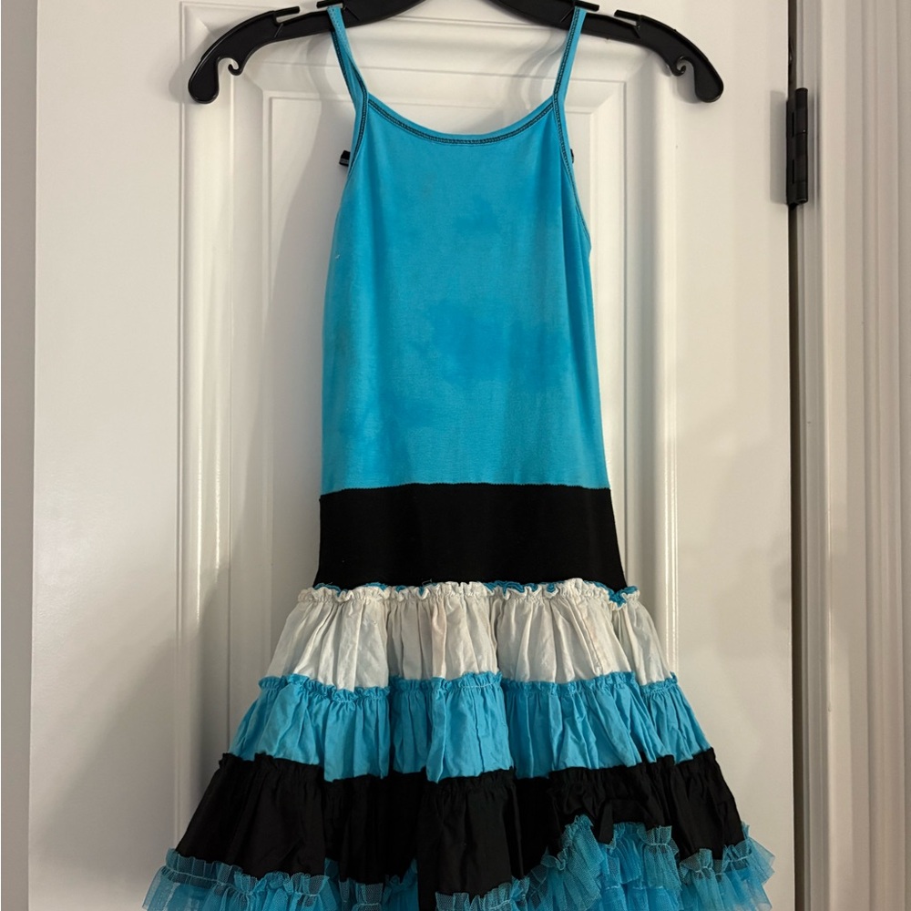Ooh! La, La! Couture Blue Black White Tiered Heart Sundress - Picture 3 of 3